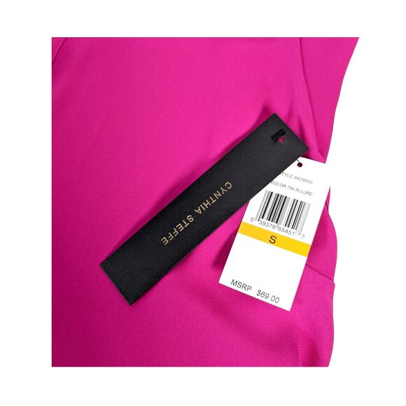 New CYNTHIA STEFFE V-Neck Sleeveless Hi Lo Tunic Top Blouse ~ Fuchsia Pink Small - Picture 6 of 8
